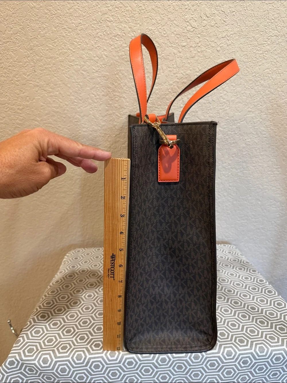 Michael Kors KENLY Lg north south tote satchel shoulde carry bag Tangerine